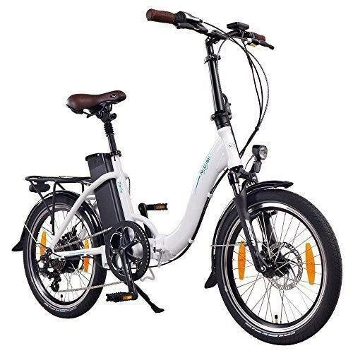 VÉLO ELECTRIQUE PLIANT NCM PARIS BLANC - 20", 250W, BATTERIE 36V 15AH – Image 3
