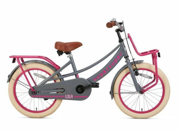 VĂLO ENFANT SUPERSUPER LOLA - FILLES - 18 POUCES - GRIS / ROSE
