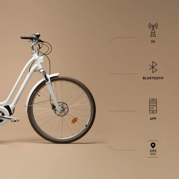 VÉLO VILLE ÉLECTRIQUE CONNECTÉ ELOPS 920 E CONNECT LF BLANC – Image 4
