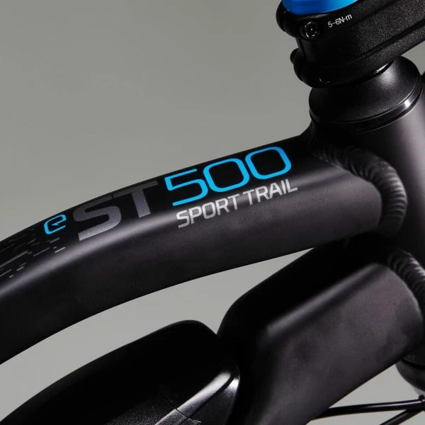 VÉLO VTT ÉLECTRIQUE E-ST 500 V2 NOIR BLEU 27,5" – Image 12