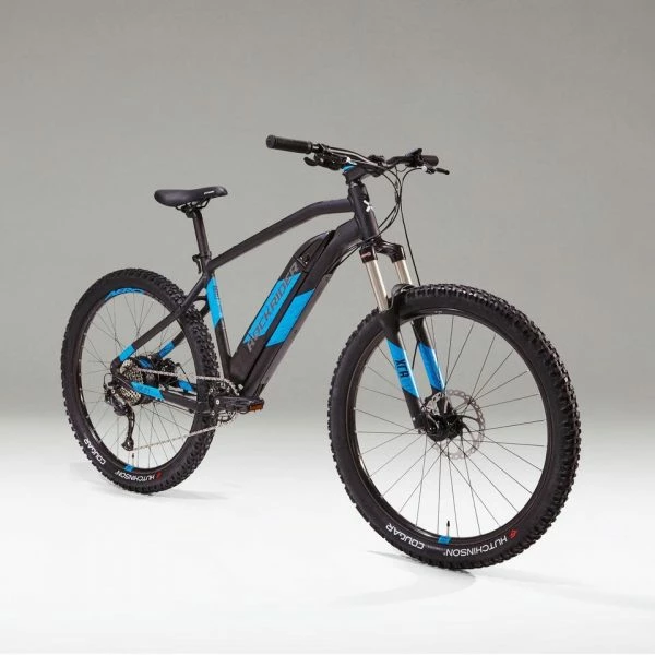 VÉLO VTT ÉLECTRIQUE E-ST 500 V2 NOIR BLEU 27,5" – Image 3