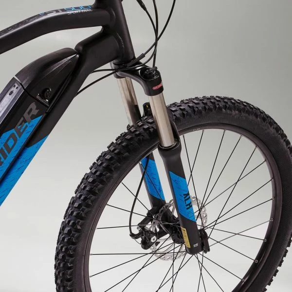 VÉLO VTT ÉLECTRIQUE E-ST 500 V2 NOIR BLEU 27,5" – Image 9