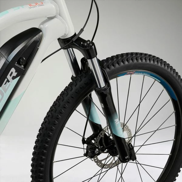 VÉLO VTT ÉLECTRIQUE E-ST100 FEMME BLANC 27''5 – Image 3