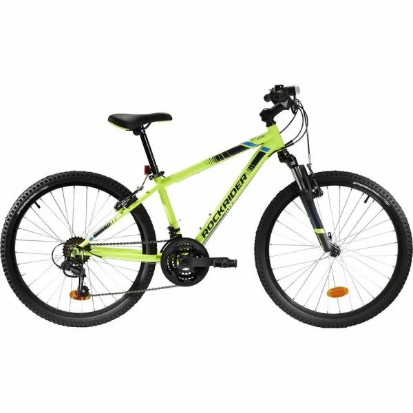 VTT ENFANT ROCKRIDER ST 500 24 POUCES 9-12 ANS JAUNE FLUO